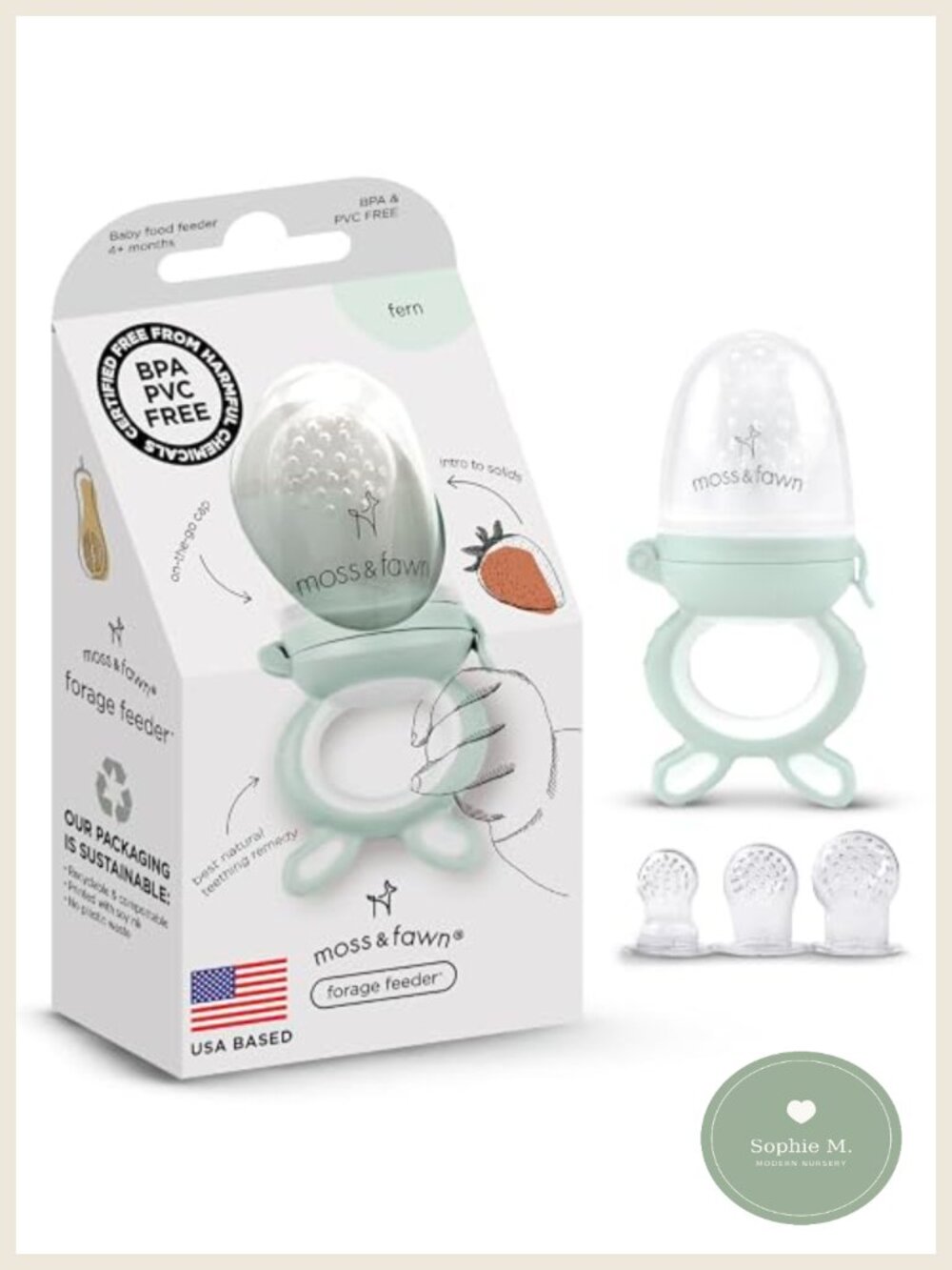 Silicone Baby Fruit Feeder Teether with 3 Nipples for Teething & Self-Feeding